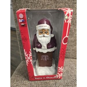 Texas A&M Aggies Santa In Chimney Statue Figure Christmas Decor Decoration